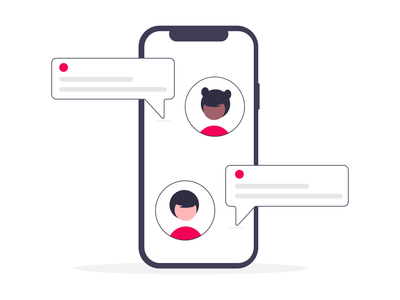 和朋友聊天插画(Chatting with friend illustration)