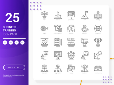 业务培训图标包(Business Training Icon Pack)