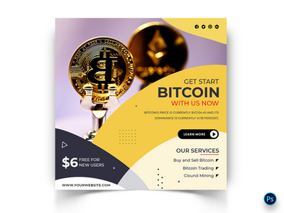 CryptoCurrency 社交媒体 Instagram 帖子模板(CryptoCurrency Social Media Instagram Post Template)