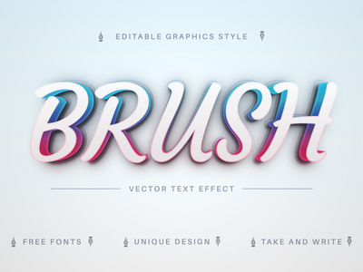 颜色画笔 - 可编辑的文字效果，字体样式(Color Brush - Editable Text Effect, Font Style)