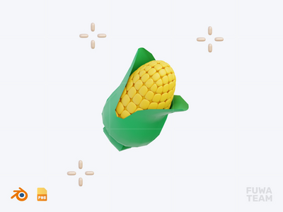 玉米 - 3D 秋季插图包(Corn - 3D Autumn Illustration Pack)