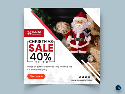 圣诞特卖提供社交媒体模板(Christmas Sale Offers Social Media Templates)