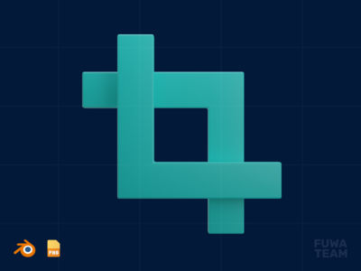 裁剪 - 3D 图形设计插图（正面）(Crop - 3D Graphic Design Illustration (front))