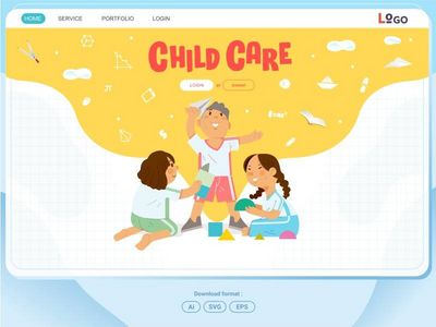 托儿服务登陆页面 web(Child care landing page web)