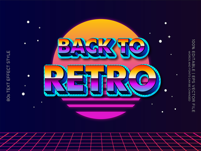 回到复古 80 年代文字效果(BACK TO RETRO 80S TEXT EFFECT)