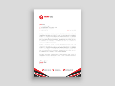 企业创意现代专业商务信头设计模板(Corporate Creative Modern Professional Business Letterhead Design Template)