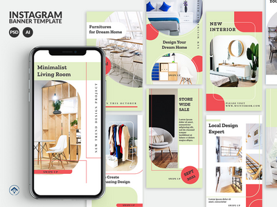 Cozy V2 - 室内 Instagram 故事模板(Cozy V2 - Interior Instagram Stories Template)