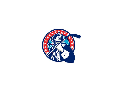 美国爱国者冰球棒圈复古(American Patriot Ice Hockey Stick Circle Retro)