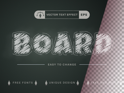 粉笔阴影 - 可编辑的文本效果，字体样式(Chalk Hatching - Editable Text Effect, Font Style)