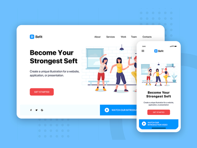 适合 - 横幅和着陆页(Befit - Banner & Landing Page)