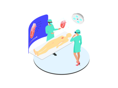 ARVR 健康等距图(ARVR Health Isometric Illustration)