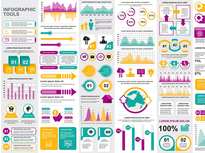 用于演示的集合信息图表元素(Collection Infographic Elements for Presentation)
