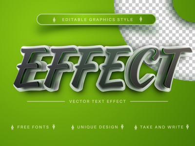 3D 绿色 - 可编辑文本效果，字体样式(3D Green - Editable Text Effect, Font Style)