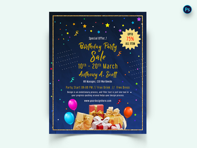 生日派对社交媒体帖子模板(Birthday Party Social Media Post Template)