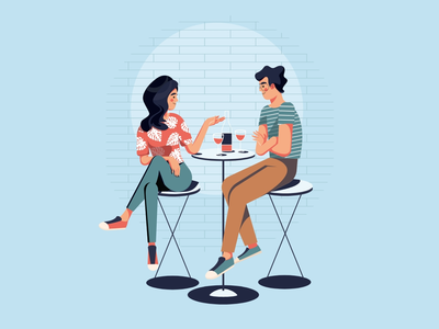 情侣约会图(Couple Dating Illustration)
