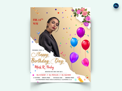 生日派对社交媒体帖子模板(Birthday Party Social Media Post Template)