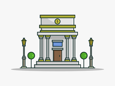 卡通插图银行(Cartoon illustrated bank)