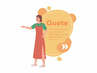 愤怒的女人引用带有扁平字符的文本框(Angry woman quote textbox with flat character)