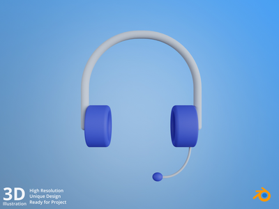 呼叫中心-电子商务 3D 插图(Call Center - E-Commerce 3D Illustration)