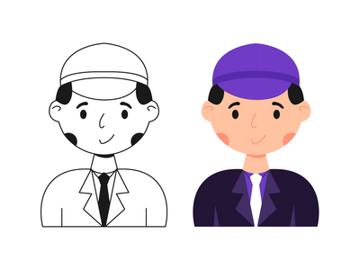 巴士司机头像插图(Bus Driver Avatar Illustration)