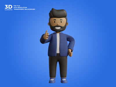 3d 业务人字符图(3d business man character illustration)