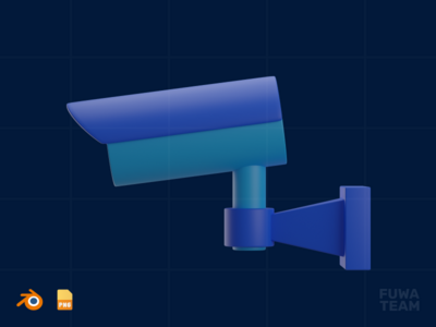 CCTV - 3D 网络安全插图（正面）(CCTV - 3D Cyber Security Illustration (front))