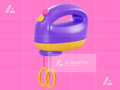 3d 插图电动搅拌机对象(3d illustration electric mixer object)