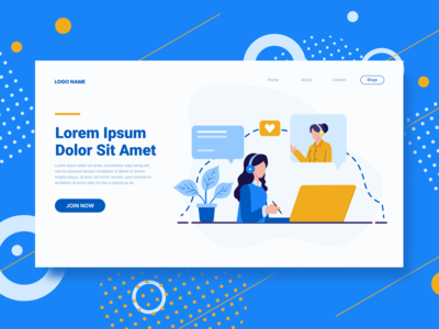 商业插图网页标题矢量-Easytemp(Business illustration web header vector - Easytemp)