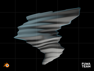 黑暗插画包中的 3D 游戏元素发光 - 风（正面）(3D Game elemental glow in the dark illustration pack - Wind (Front))