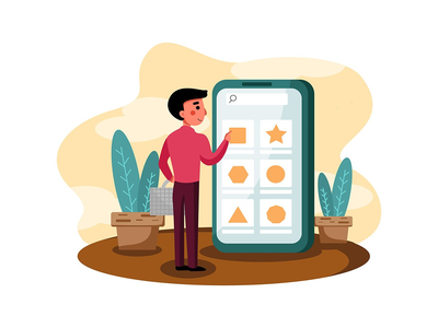 购物插图概念的浏览项目(Browsing Item For Shopping Illustration concept)