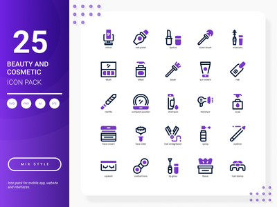 美容和化妆品图标包(Beauty and Cosmetic Icon Pack)