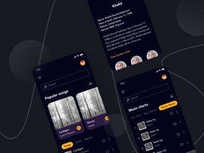 Ahana - 音乐 UI 概念 #3(Ahana - Music UI Concept #3)