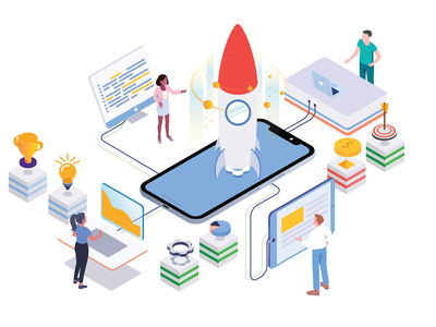 应用程序开发等轴测图-G1(App Developement Isometric Illustration - G1)