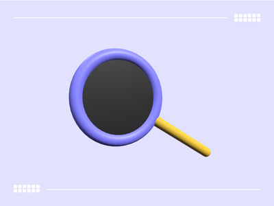 3d 放大镜插图(3D Magnifying Glass Illustration)