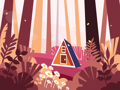 森林中小房子的美丽景色(Beautiful-view-of-a-small-house-in-the-forest)