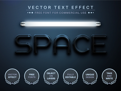 空间 - 可编辑的文本效果，字体样式(Space - Editable Text Effect, Font Style)