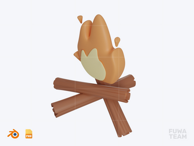 营火 - 3D 露营插图包(Campfire - 3D Camping Illustration Pack)