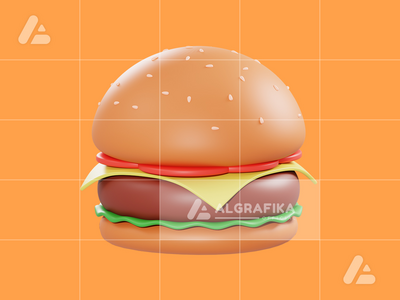 3d 插图汉堡对象(3d illustration burger object)