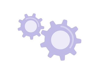 齿轮平面颜色矢量对象(Cogwheels flat color vector object)