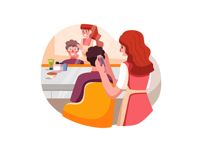 美容院矢量图解概念(Beauty Salon Vector Illustration concept)