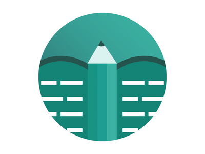 书和铅笔图标(Book and pencil icon)