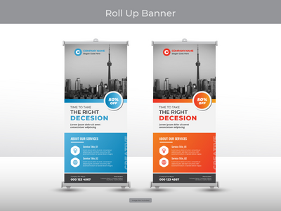 企业卷起横幅或传单社交媒体帖子模板(Corporate roll up banner or flyer social media post template)