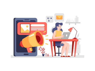 呼叫中心矢量图概念(Call Center Vector Illustration concept)