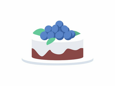 带葡萄半平面彩色矢量对象的奶油蛋糕(Buttercream cake with grapes semi flat color vector object)
