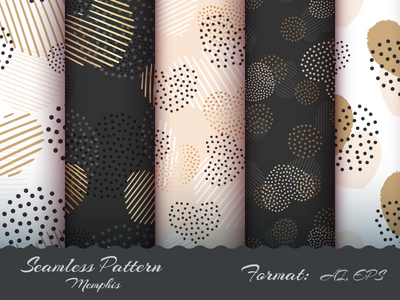 抽象心金漆无缝图案(Abstract heart gold paint seamless pattern)