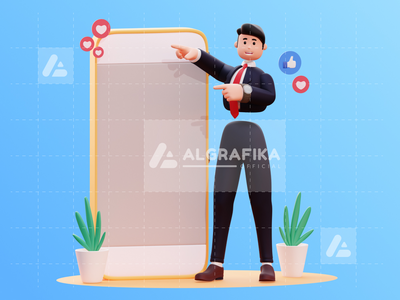3d 字符商人图(3D Character Businessman Illustration)