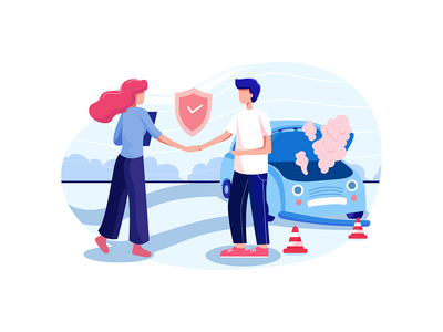 意外保险插图概念(Accident Insurance Illustration concept)