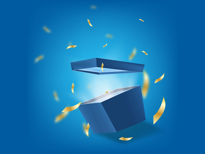 蓝色礼盒(blue gift box)