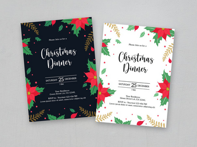圣诞晚餐传单(Christmas Dinner Flyer)