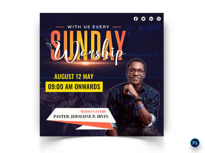 教会演讲社交媒体帖子模板(Church Speech Social Media Post Template)